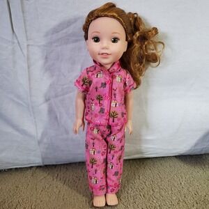 American Girl Wellie Wishers Willa Doll 14.5" & Enchanted Garden Pajamas